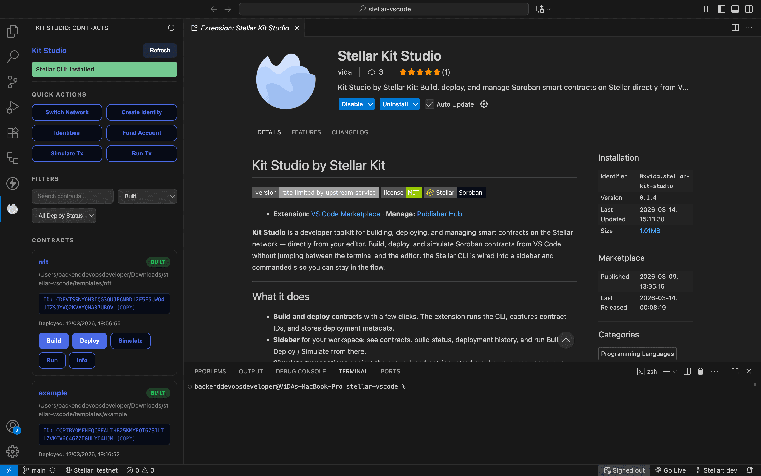 Kit Studio — Soroban development in VS Code